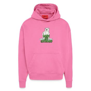 Hands Off Greenland. - Hoodie- made by SPREAD  - AURA PINK - Vorne - Dylan (187cm)