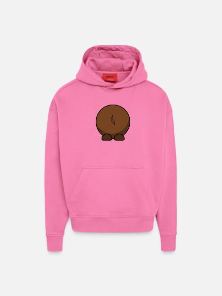 Gnu par derrière. idée cadeau - Sweat à capuche bio épais oversize fabriqué en UE - AURA PINK