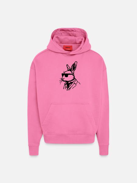 Lapin Lapin - Sweat à capuche bio épais oversize fabriqué en UE - AURA PINK