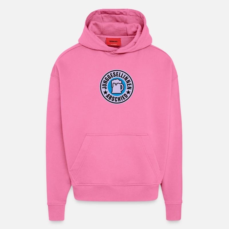 Junggesellinnen Abschied | Hochzeit | Beer | Bier - Sweat à capuche bio épais oversize fabriqué en UE - AURA PINK