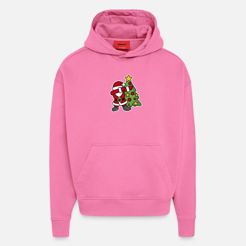 Dabbin' around the Christmas tree - Sweat à capuche bio épais oversize fabriqué en UE - AURA PINK