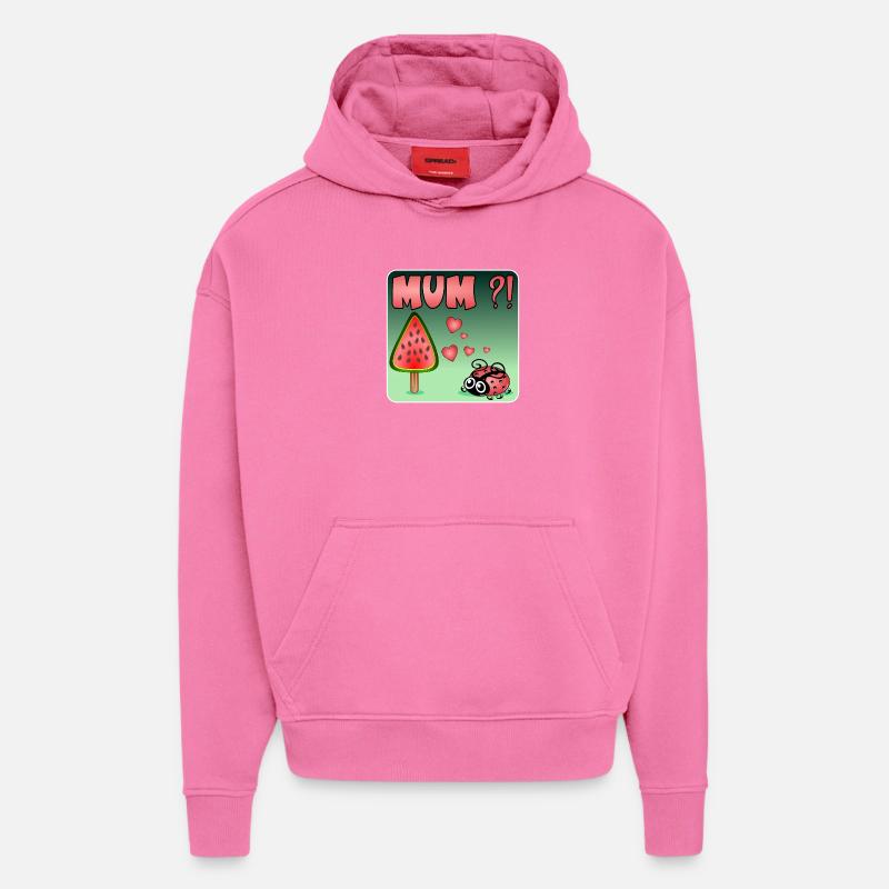 PUNGE de pastèque - Sweat à capuche bio épais oversize fabriqué en UE - AURA PINK