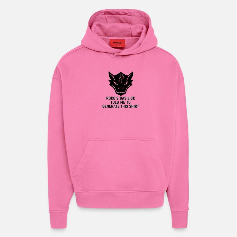 Généré par le Basilic - Sweat à capuche bio épais oversize fabriqué en UE - AURA PINK