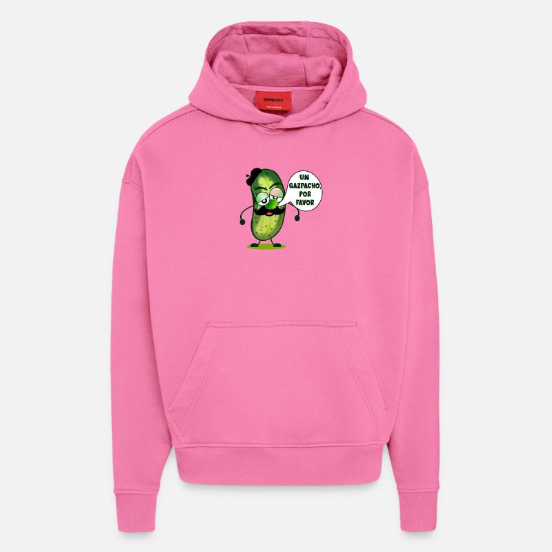 GASPACHO DE CONCOMBRE - Sweat à capuche bio épais oversize fabriqué en UE - AURA PINK