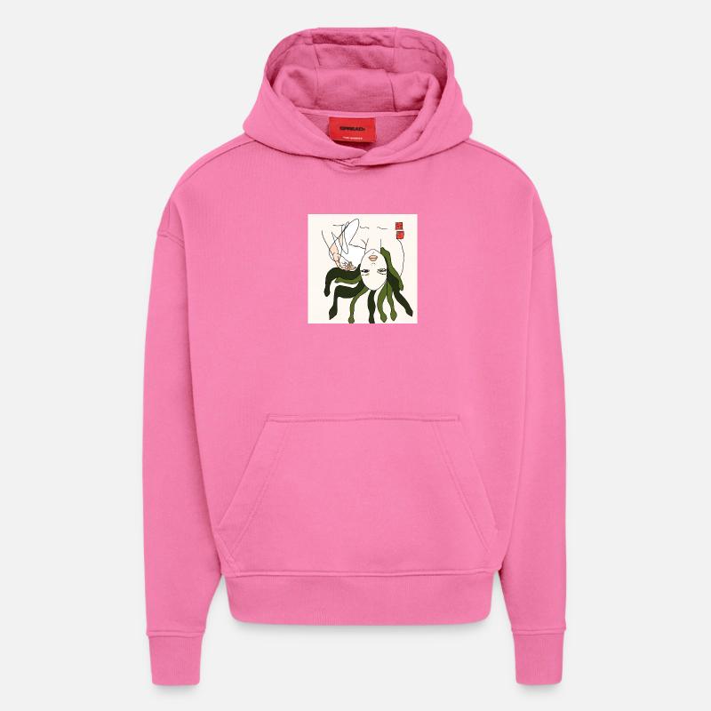 Mamoja - Sweat à capuche bio épais oversize fabriqué en UE - AURA PINK