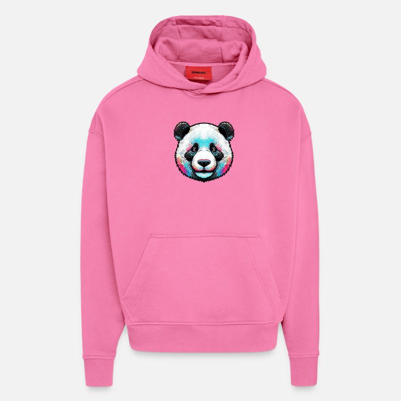 Panda - Sweat à capuche bio épais oversize fabriqué en UE - AURA PINK