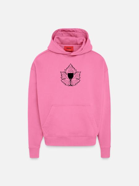 raisins tonneau - Sweat à capuche bio épais oversize fabriqué en UE - AURA PINK