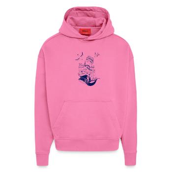 Du, ich und das Meer. Der Seemann und sein Fisch - Hoodie- made by SPREAD  - AURA PINK - Vorne - Dylan (187cm)