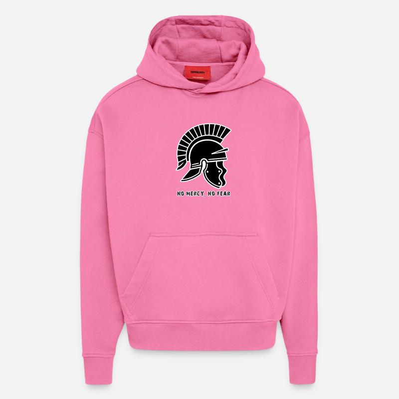Schwarzer Kriegerhelm ohne Gnade - Hoodie- made by SPREAD  - AURA PINK