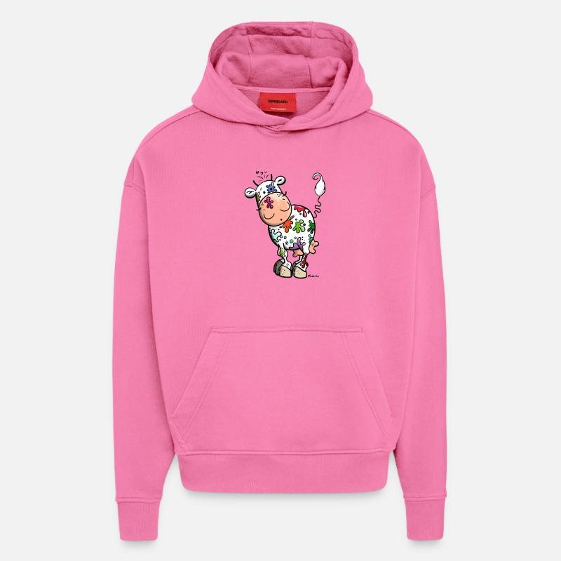 Farbklecks Kuh - Hoodie- made by SPREAD  - AURA PINK