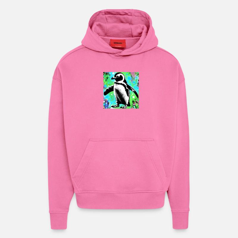 pingouin - Sweat à capuche bio épais oversize fabriqué en UE - AURA PINK
