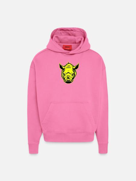 Rhino Head Portrait Icon - Hoodie- made by SPREAD - AURA PINK