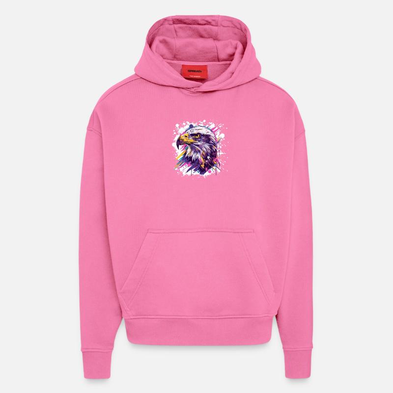 Farbexplosion Adlerkopf Kunst - Hoodie- made by SPREAD - AURA PINK