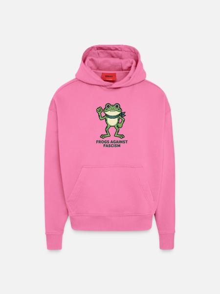 Frosch gegen Faschismus - Hoodie- made by SPREAD  - AURA PINK