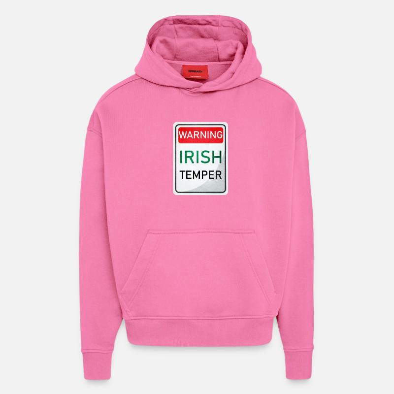 WARNUNG IRISH TEMPER - Hoodie- made by SPREAD  - AURA PINK
