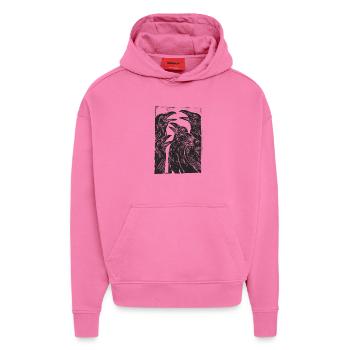 Ravens - Hoodie- made by SPREAD  - AURA PINK - Vorne - Dylan (187cm)