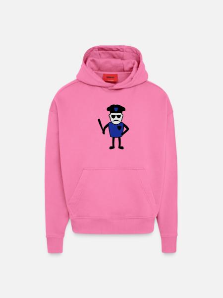 Policeman with truncheon - Hoodie- made by SPREAD  - AURA PINK