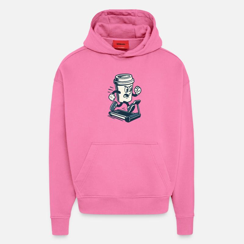 Tasse à café Sprint caféinée - Sweat à capuche bio épais oversize fabriqué en UE - AURA PINK