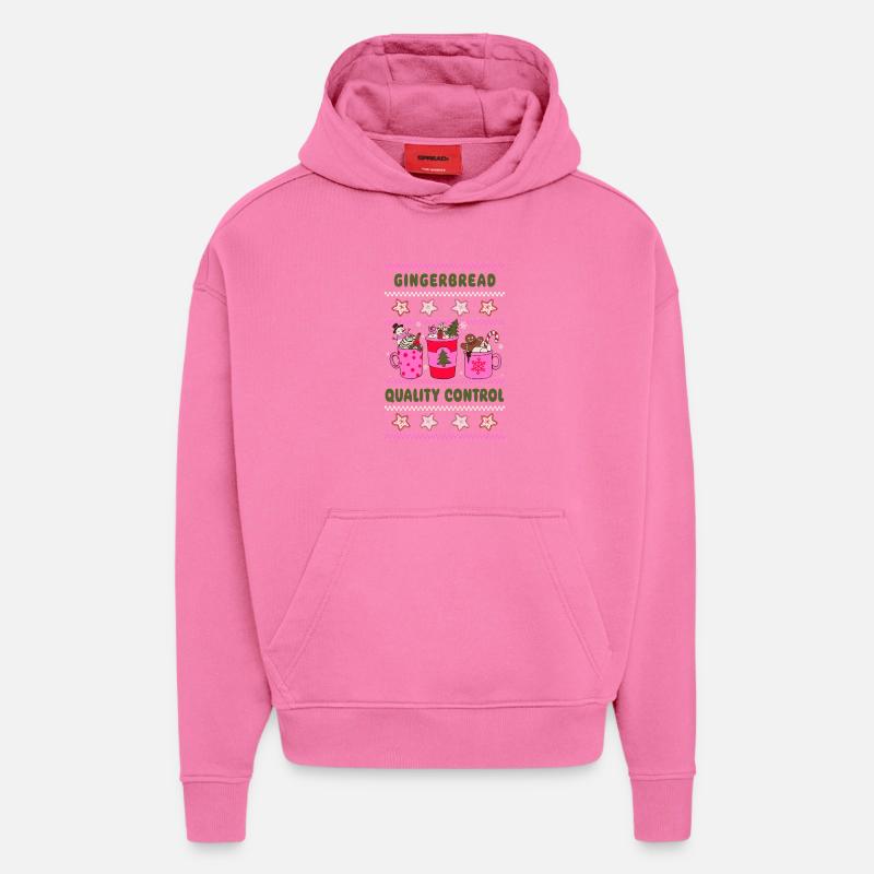 Gingerbread Quality Control - Pink Christmas - Hoodie- made by SPREAD  - AURA PINK