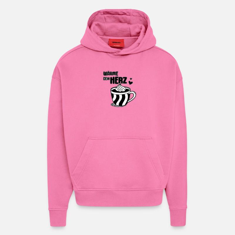 Tasse à café Warm Your Heart - Sweat à capuche bio épais oversize fabriqué en UE - AURA PINK