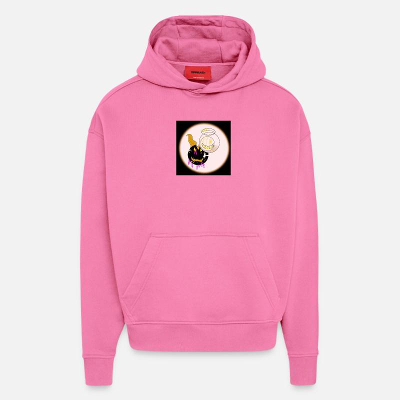 Conception d’Anges et Diables - Sweat à capuche bio épais oversize fabriqué en UE - AURA PINK