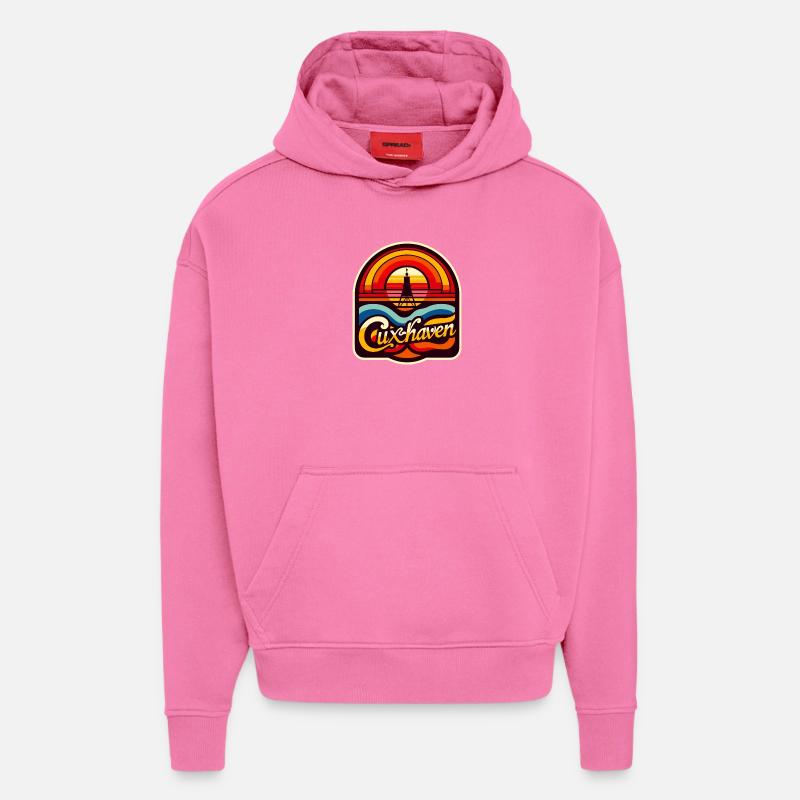 Unser Cuxhaven - Kugelbake - 70s Edition - Hoodie- made by SPREAD  - AURA PINK