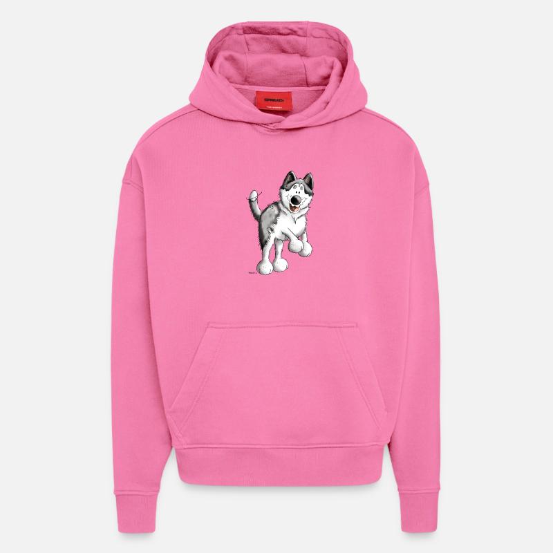 Fröhlicher Husky - Hoodie- made by SPREAD  - AURA PINK