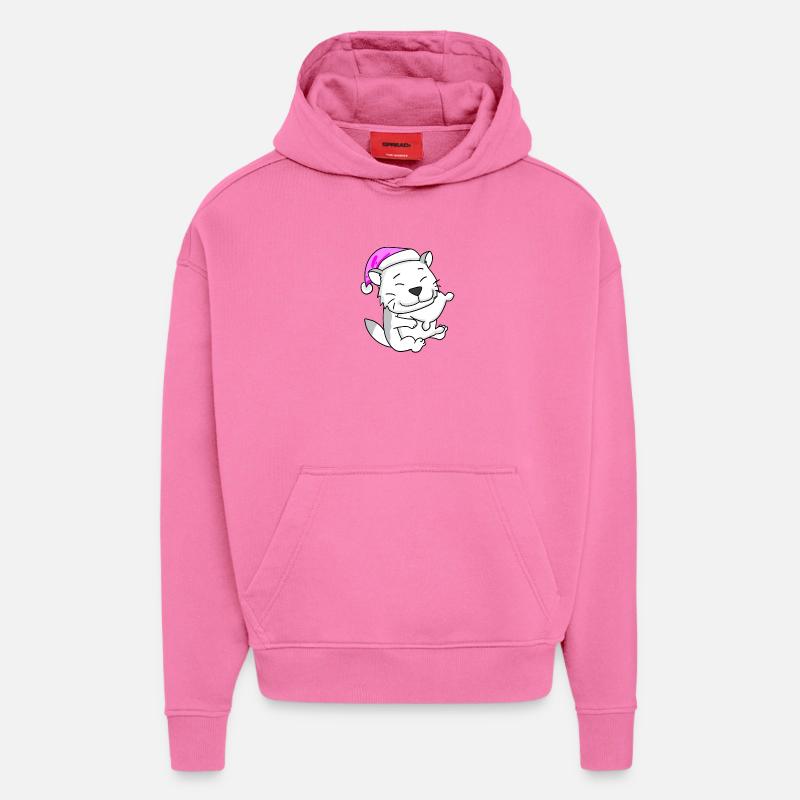 Chat race Burmilla - Sweat à capuche bio épais oversize fabriqué en UE - AURA PINK