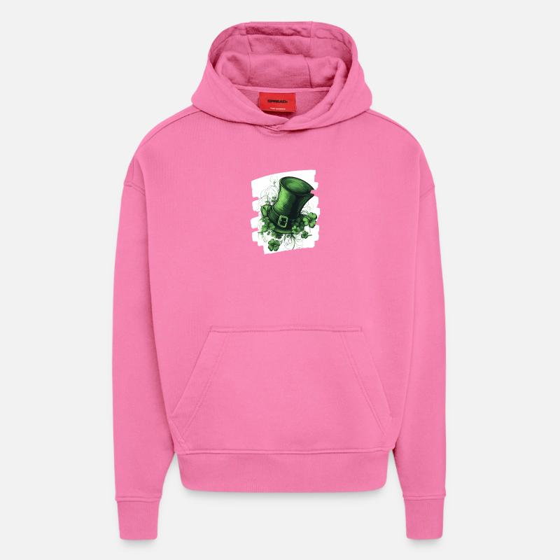 La Saint-Patrick - Sweat à capuche bio épais oversize fabriqué en UE - AURA PINK