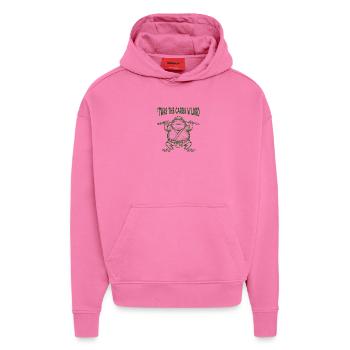Es war die Kohlenhydrate M'Lord Mittelalter Frosch Meme Fette Kröte - Hoodie- made by SPREAD  - AURA PINK - Vorne - Dylan (187cm)