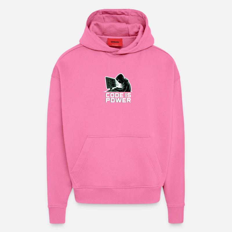 Cyber Hacker Code Unendliches Design - Hoodie- made by SPREAD  - AURA PINK