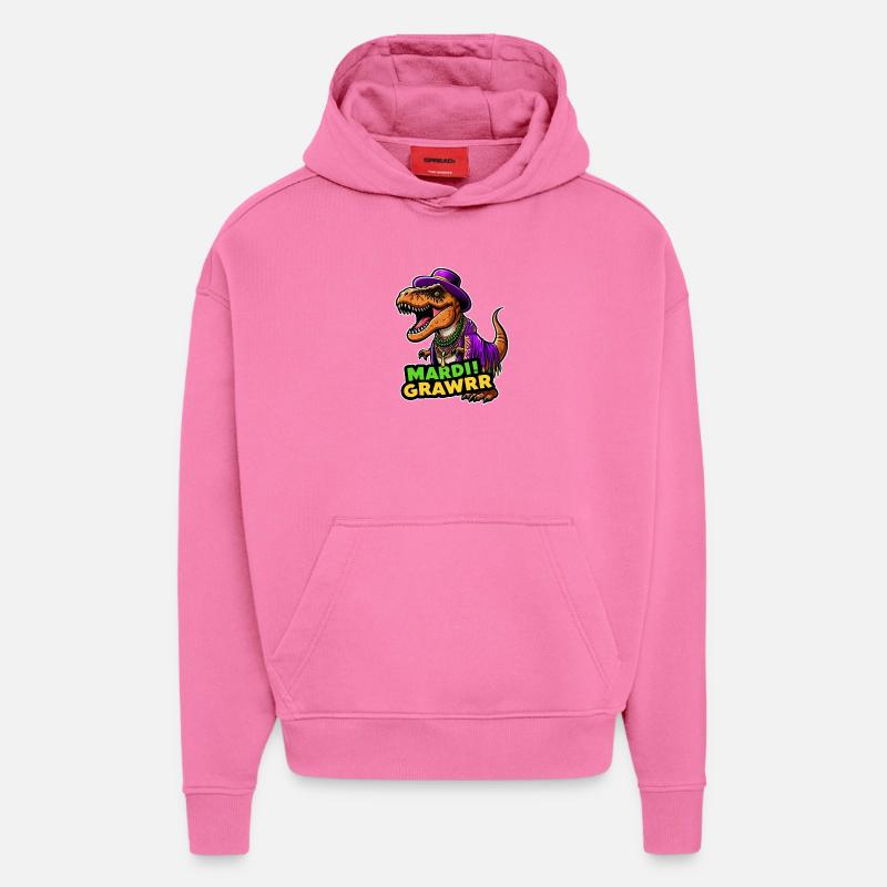 T Rex Karneval Mardi Gras - Hoodie- made by SPREAD  - AURA PINK