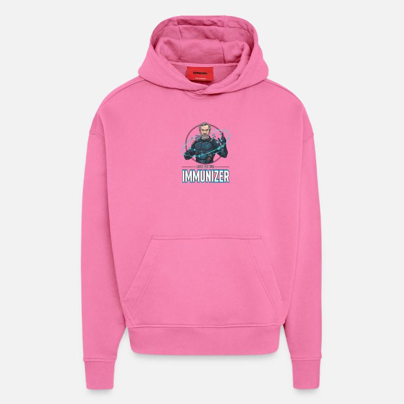 Pasteur Immunizer Armor - Sweat à capuche bio épais oversize fabriqué en UE - AURA PINK