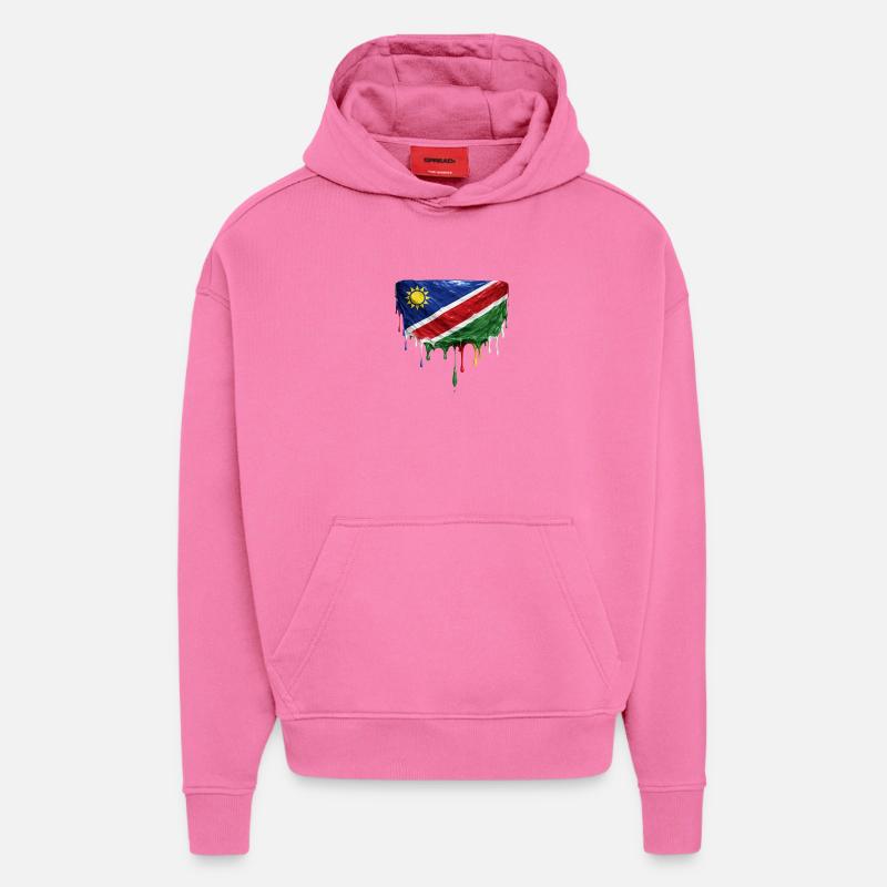 Namibia Flag Drop Art - Hoodie- made by SPREAD  - AURA PINK