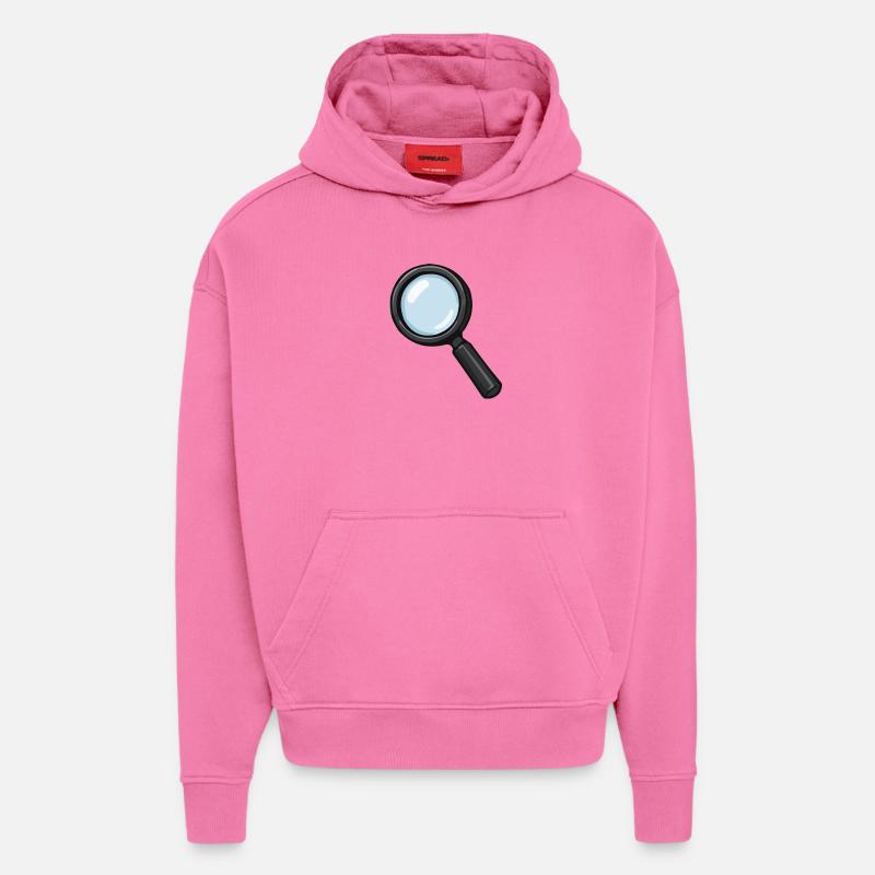 Loupe Illustration Loupe - Sweat à capuche bio épais oversize fabriqué en UE - AURA PINK
