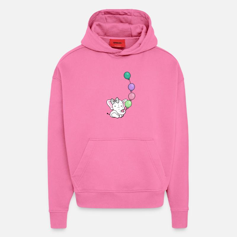 Ballonelefant mit Bogen - Hoodie- made by SPREAD - AURA PINK