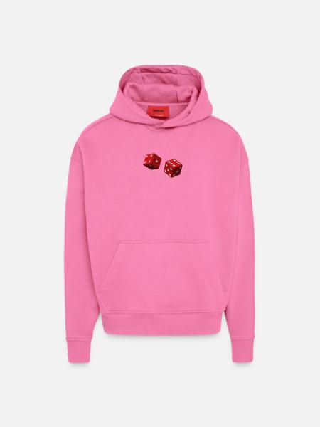 Red dice - Hoodie- made by SPREAD  - AURA PINK