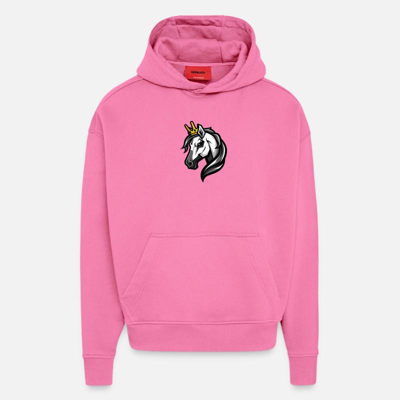 Couronne de tête de cheval - Sweat à capuche bio épais oversize fabriqué en UE - AURA PINK