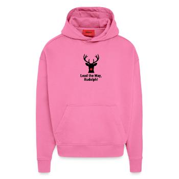 Lead the Way, Rudolph! - Hoodie- made by SPREAD  - AURA PINK - Vorne - Dylan (187cm)