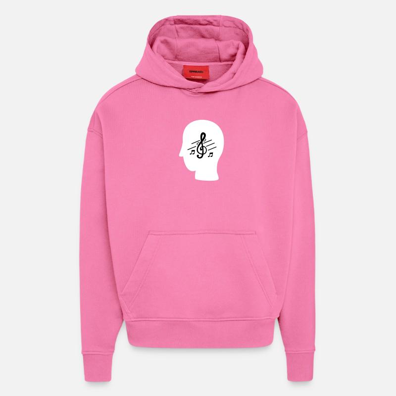 LA MUSIQUE DANS MON - Sweat à capuche bio épais oversize fabriqué en UE - AURA PINK