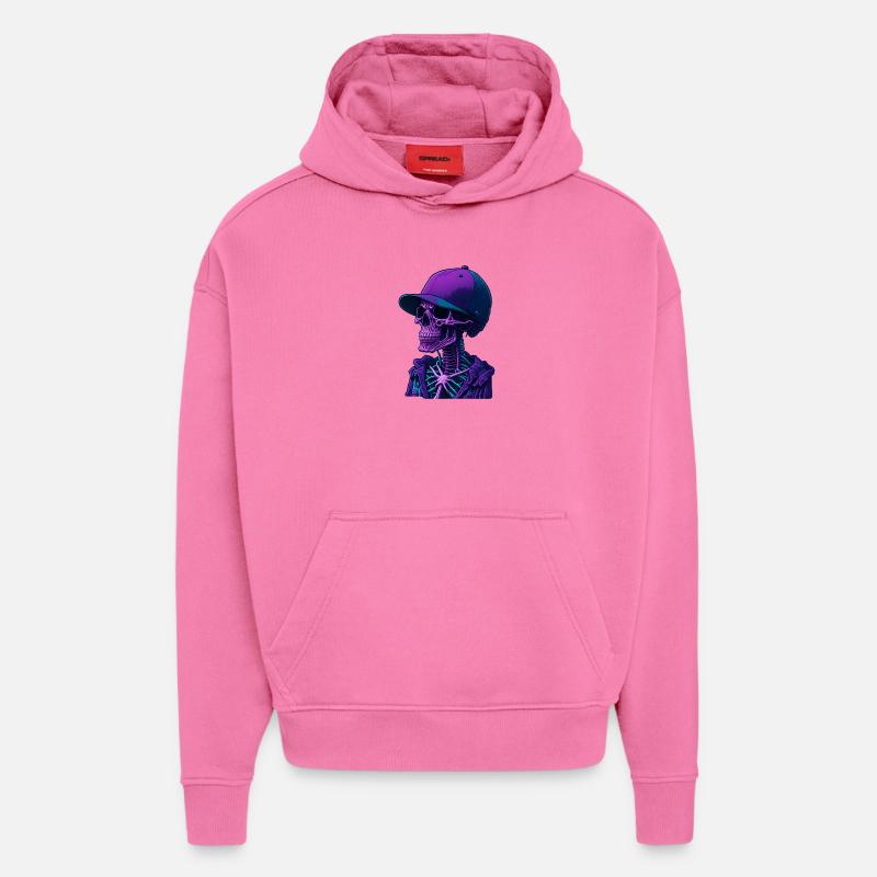 Skelett mit Kappe - Hoodie- made by SPREAD  - AURA PINK