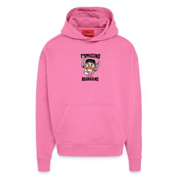 Cappuccino Assassino - Hoodie- made by SPREAD  - AURA PINK - Vorne - Dylan (187cm)