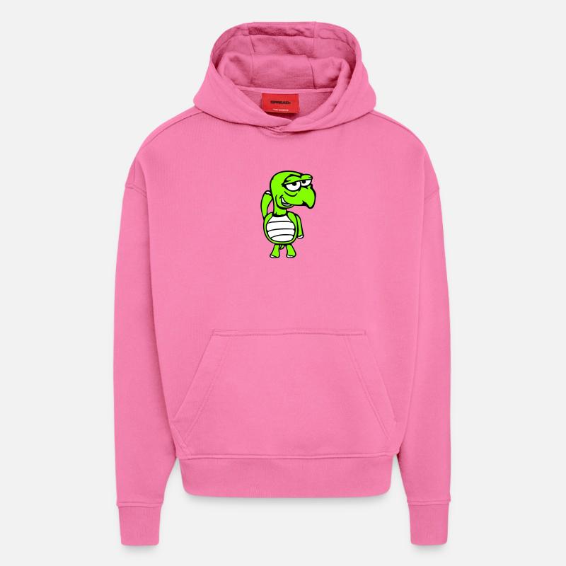 turtle mischievous funny silly shame cheeky - Hoodie- made by SPREAD  - AURA PINK