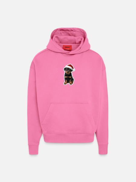 Chiot Rottweiler fort très doux - Sweat à capuche bio épais oversize fabriqué en UE - AURA PINK