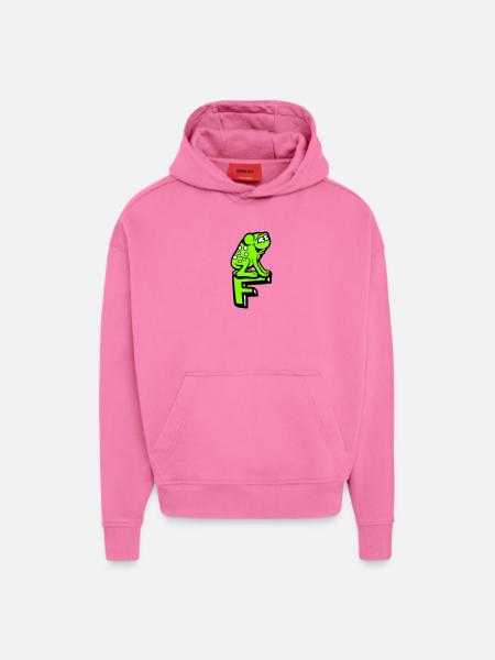 Letter F Frog Toad Name ABC Learning School - Hoodie- made by SPREAD  - AURA PINK