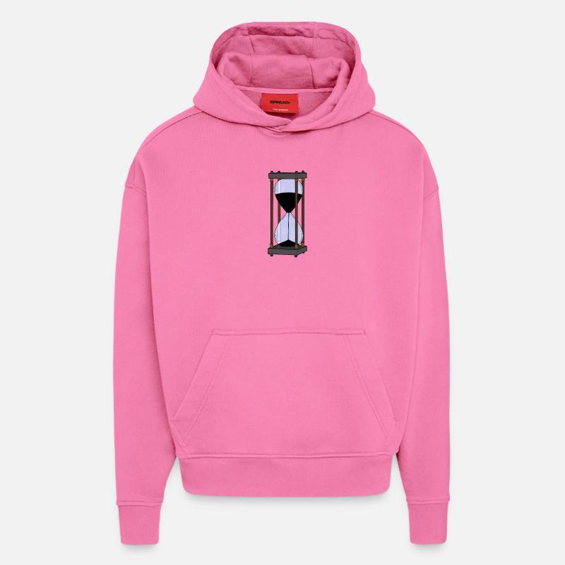 Période du sablier - Sweat à capuche bio épais oversize fabriqué en UE - AURA PINK