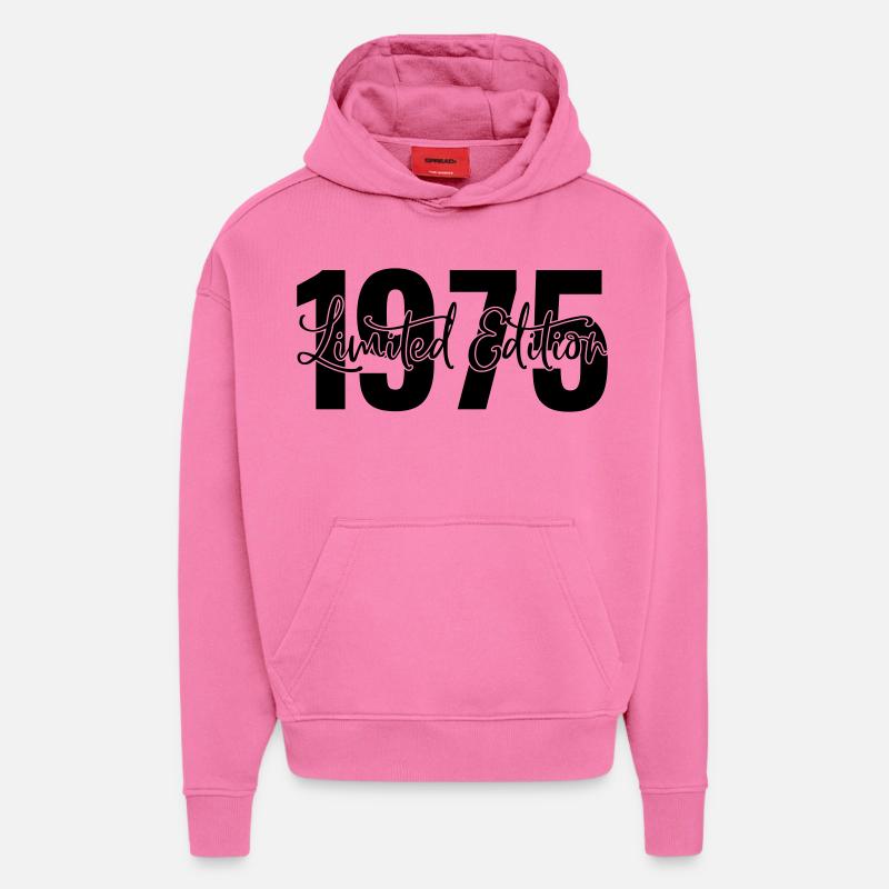 Edition limitée 1975 - Sweat à capuche bio épais oversize fabriqué en UE - AURA PINK