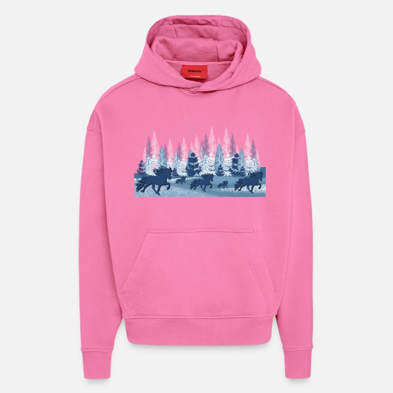 Winterlandschaft 2 mit Tölt - Hoodie- made by SPREAD  - AURA PINK