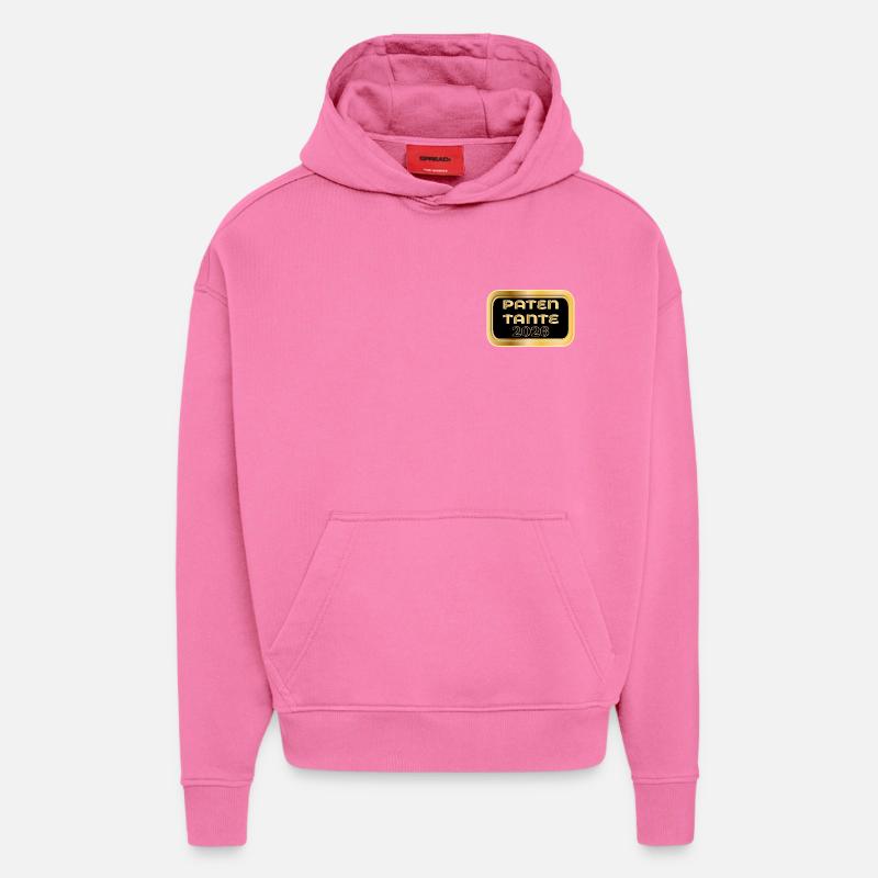 DIEU MÈRE 2026 FOI CHRÉTIENNE - Sweat à capuche bio épais oversize fabriqué en UE - AURA PINK
