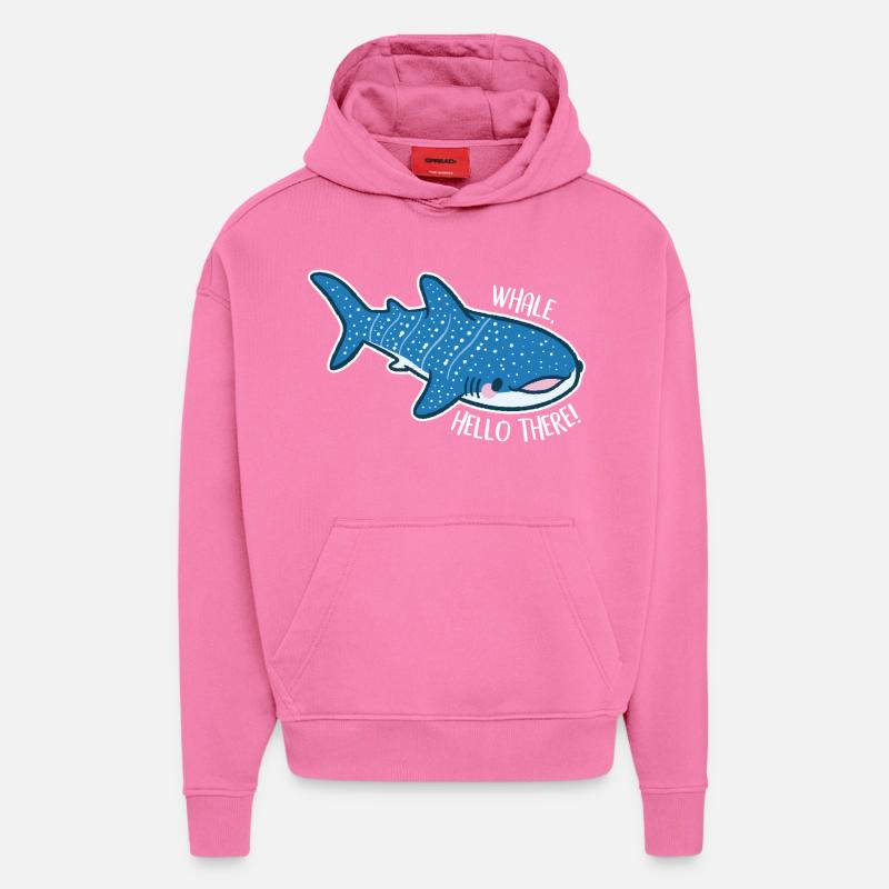 Funny whale shark with pun - Hoodie- made by SPREAD  - AURA PINK